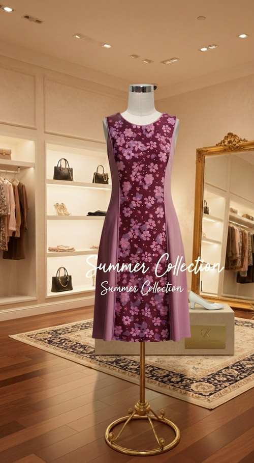 The Violet Vista Panelled Midi