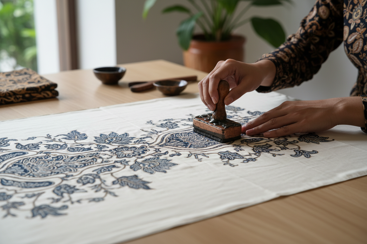 Hand-Stamping Batik Process